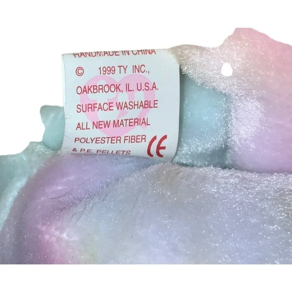 Ty Beanie Baby Hippie Bunny Pastel Tie-Dye Plush Toy 1998 Original With Tags - Picture 12 of 12